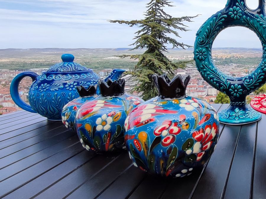 Decor 3-piece Pomegranate Handmade Ceramic set — handmade pottery product image (6)