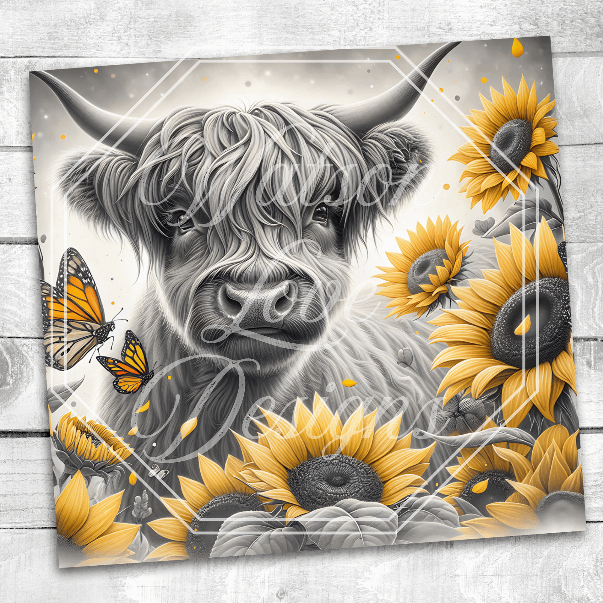 Highlander Cow 20 oz Skinny Tumbler Sublimation Design Digital Download PNG Instant DIGITAL ONLY, Highland Cow Tumbler Wrap product image (3)