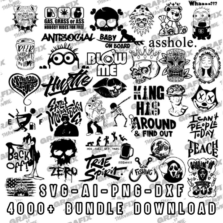 4000+ Svg Decal Bundle, Sticker Decals, SVG, PNG, Ai, DXF Files product image (1)
