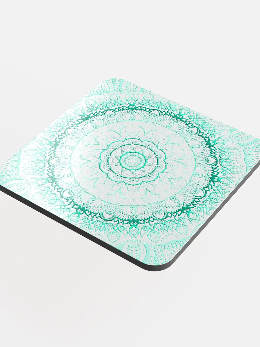 Turquoise Mandala Glossed Cork Coaster product image (4)
