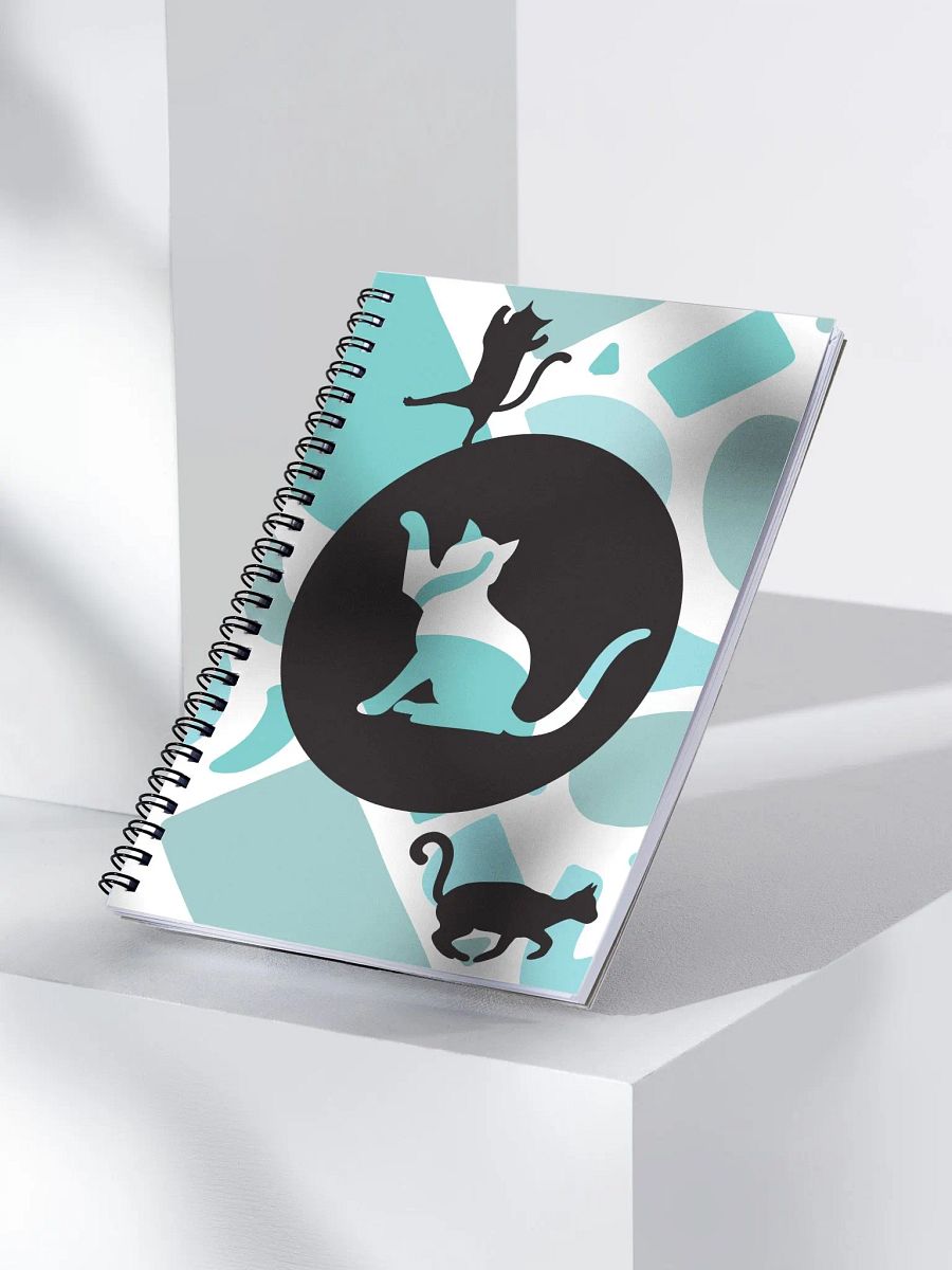 Monogram Letter O Cat Lover Geometric Blues Notebook product image (3)
