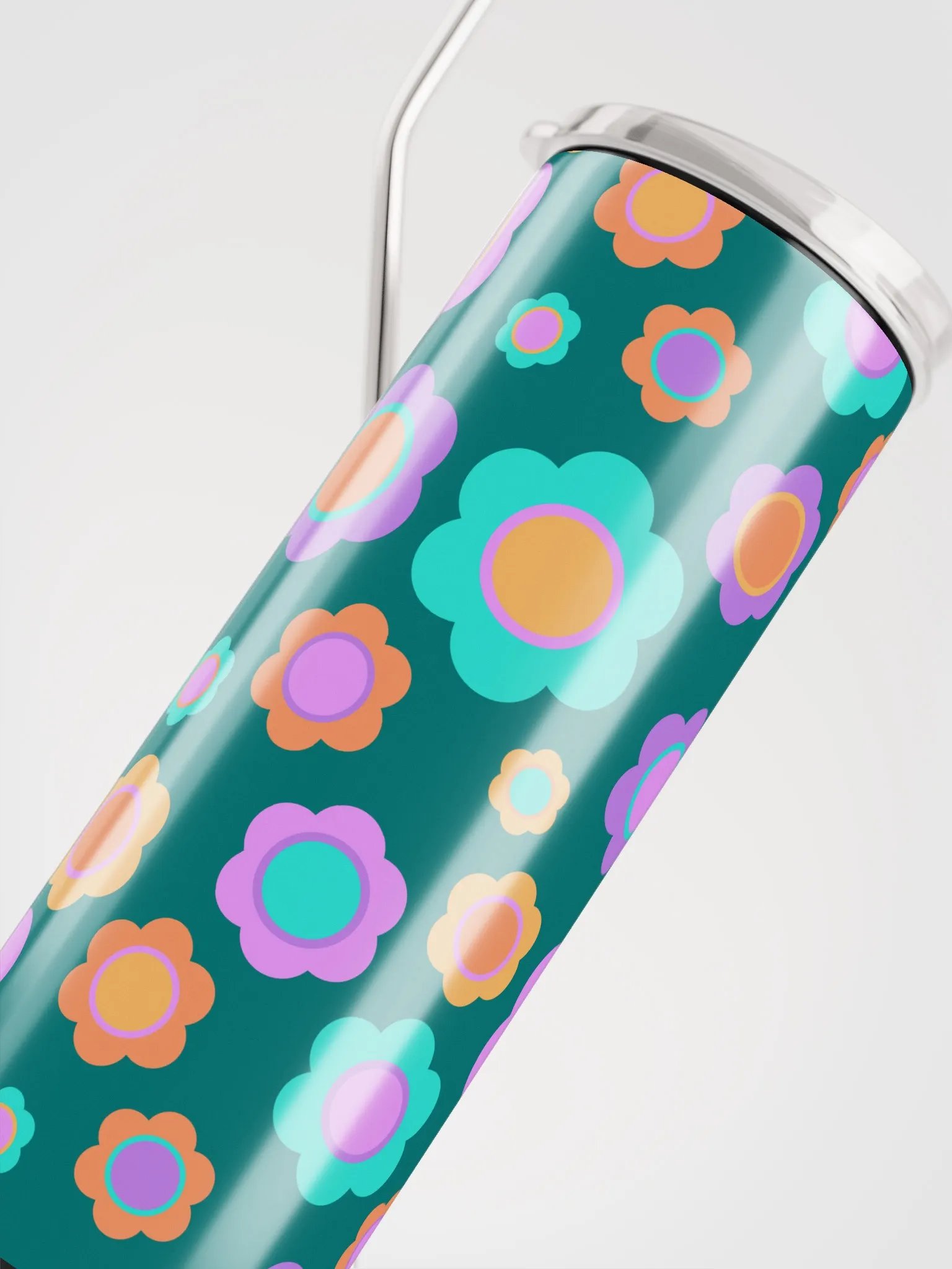 Party Time! Retro Flowers 20 oz Tumbler with Straw product image (6)