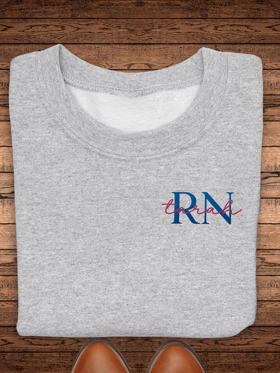 Personalized Embroidered Monogram RN Sweatshirt product image (4)