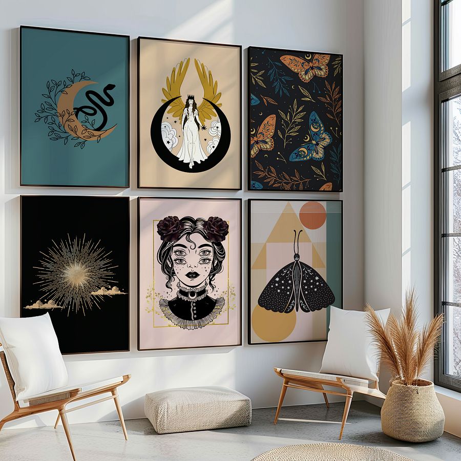 Celestial Witchy Gallery Wall Set of 8 DIGITAL Prints product image (2)