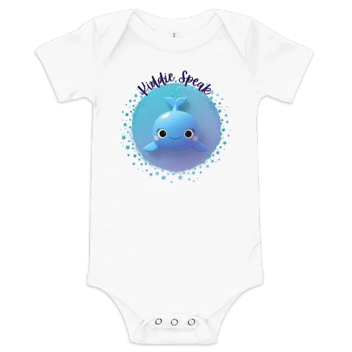 Smiling Cute Blue Whale Adventure Baby Onesie product image (1)