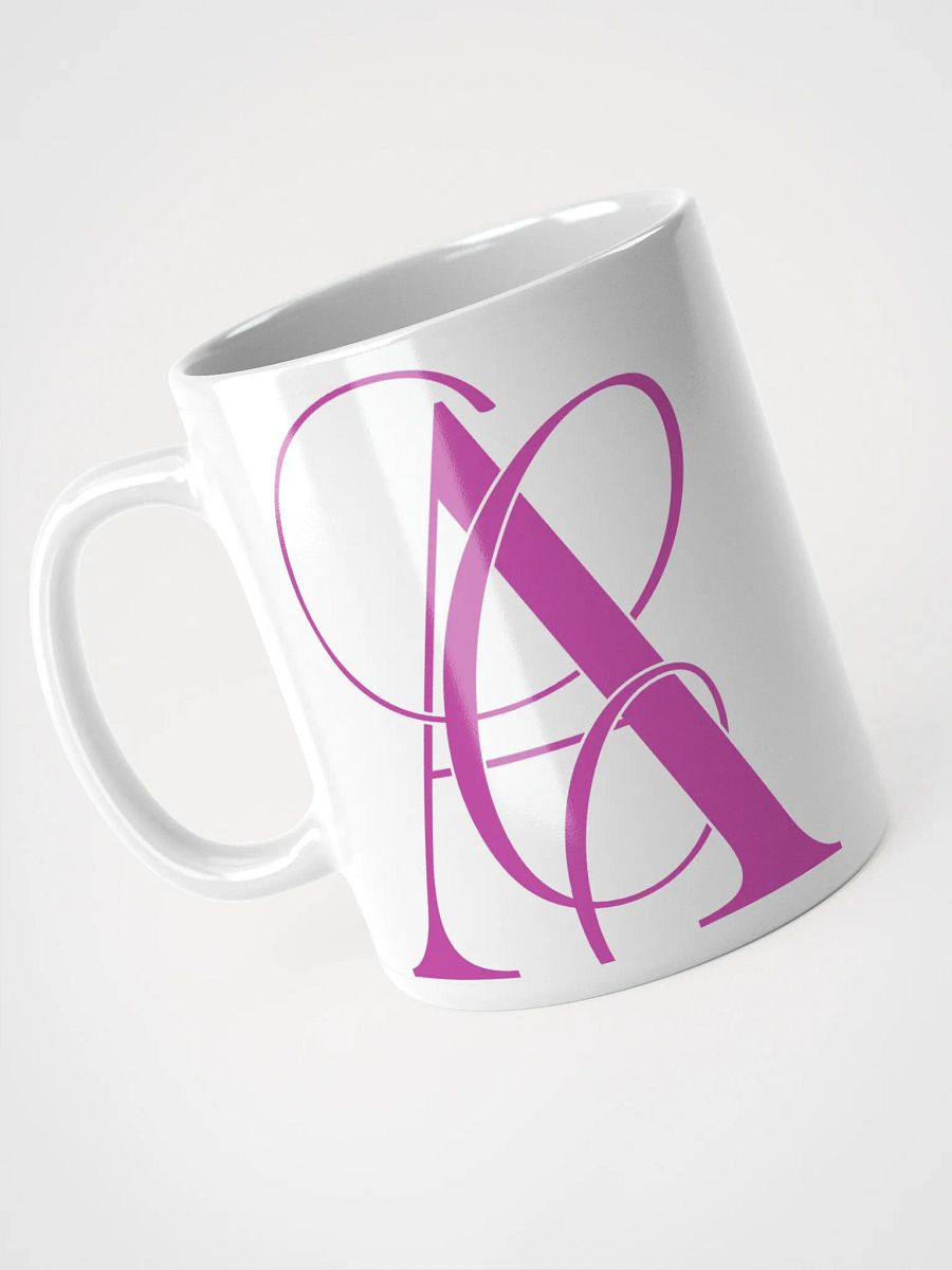 Elegant A Calligraphy White Glossy Mug (Magenta) product image (3)