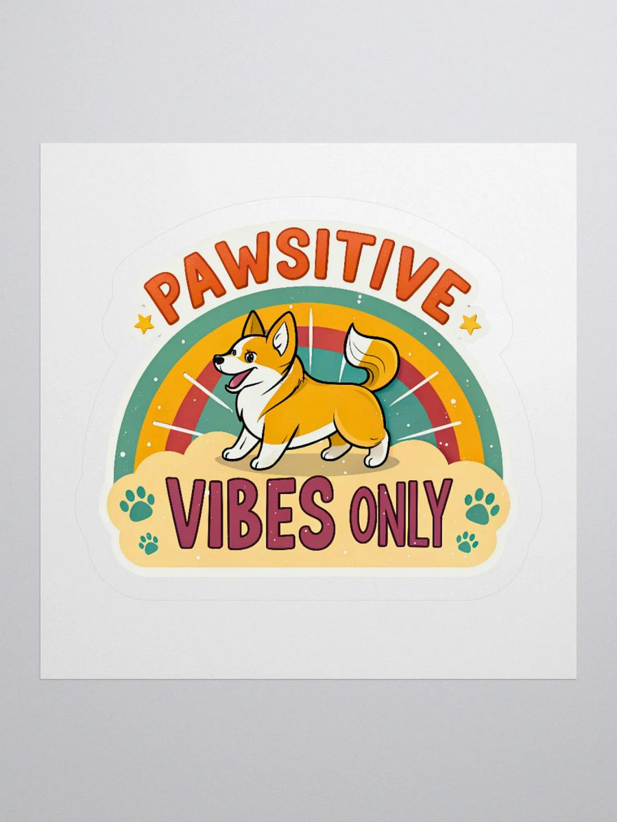 Pawsitive Vibes Corgi Kiss Cut Stickers product image (2)