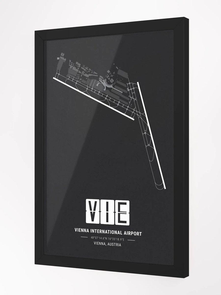 Framed Airport VIE Premium Map On Matt Paper product image (2)