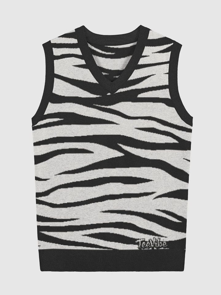 Zebra Chic Knitted V-Neck Vest product image (2)