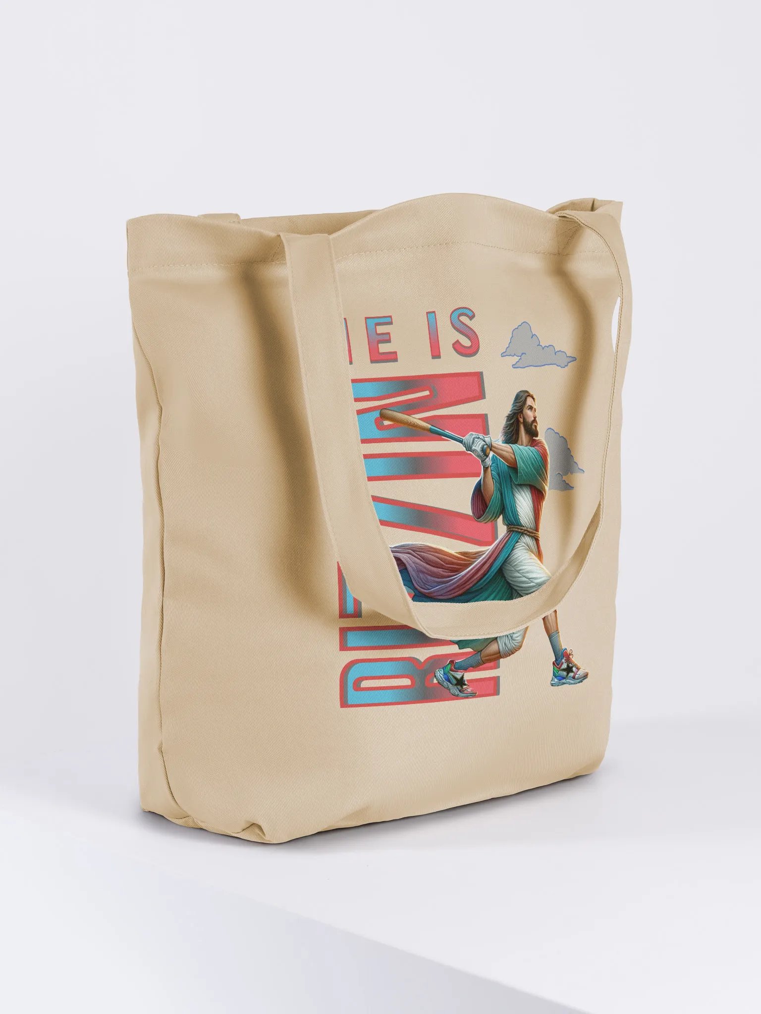 He Is Rizzin Baseball Batting Pose Eco-Friendly Tote Bag product image (4)