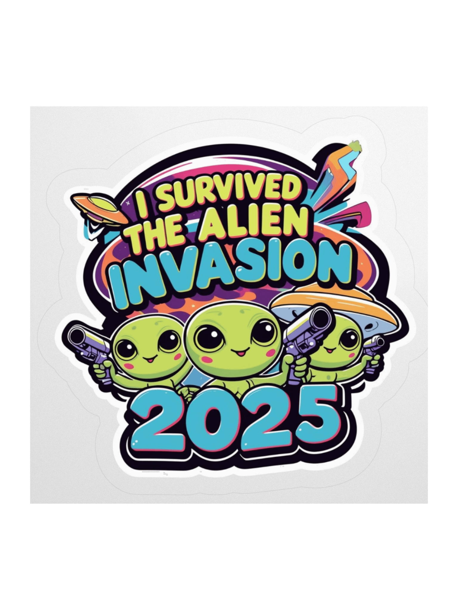I Survived the Alien Invasion Sticker product image (1)