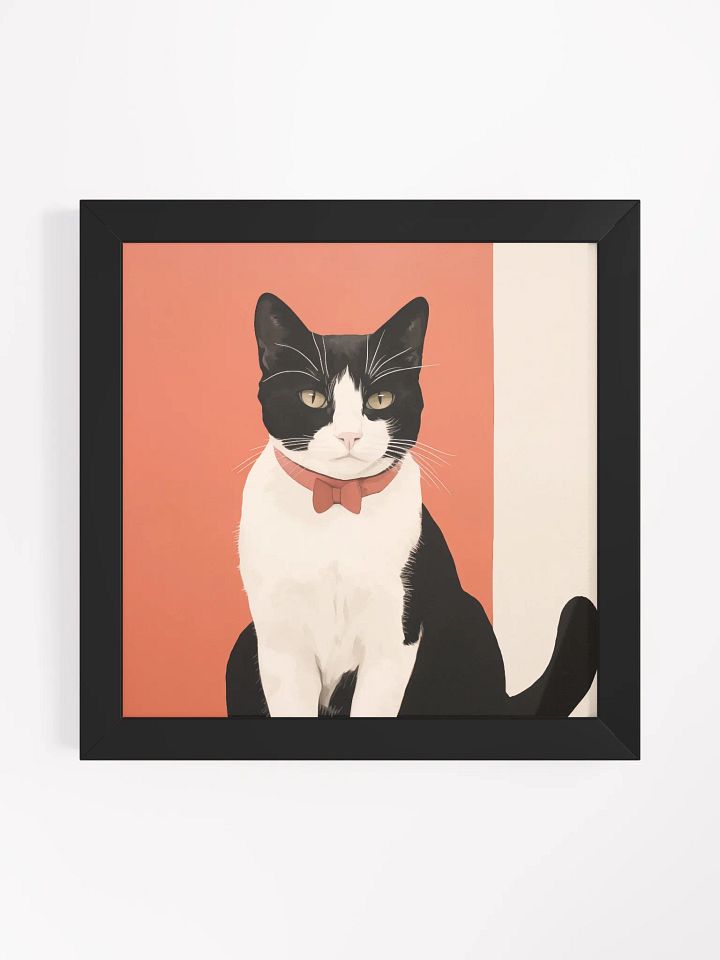 Whiskers & Whimsy: Framed Cat Illustration Poster product image (4)