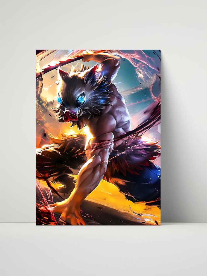 Demon Slayer – Inosuke Ferocious Rage – 8x10 Metal Print product image (1)
