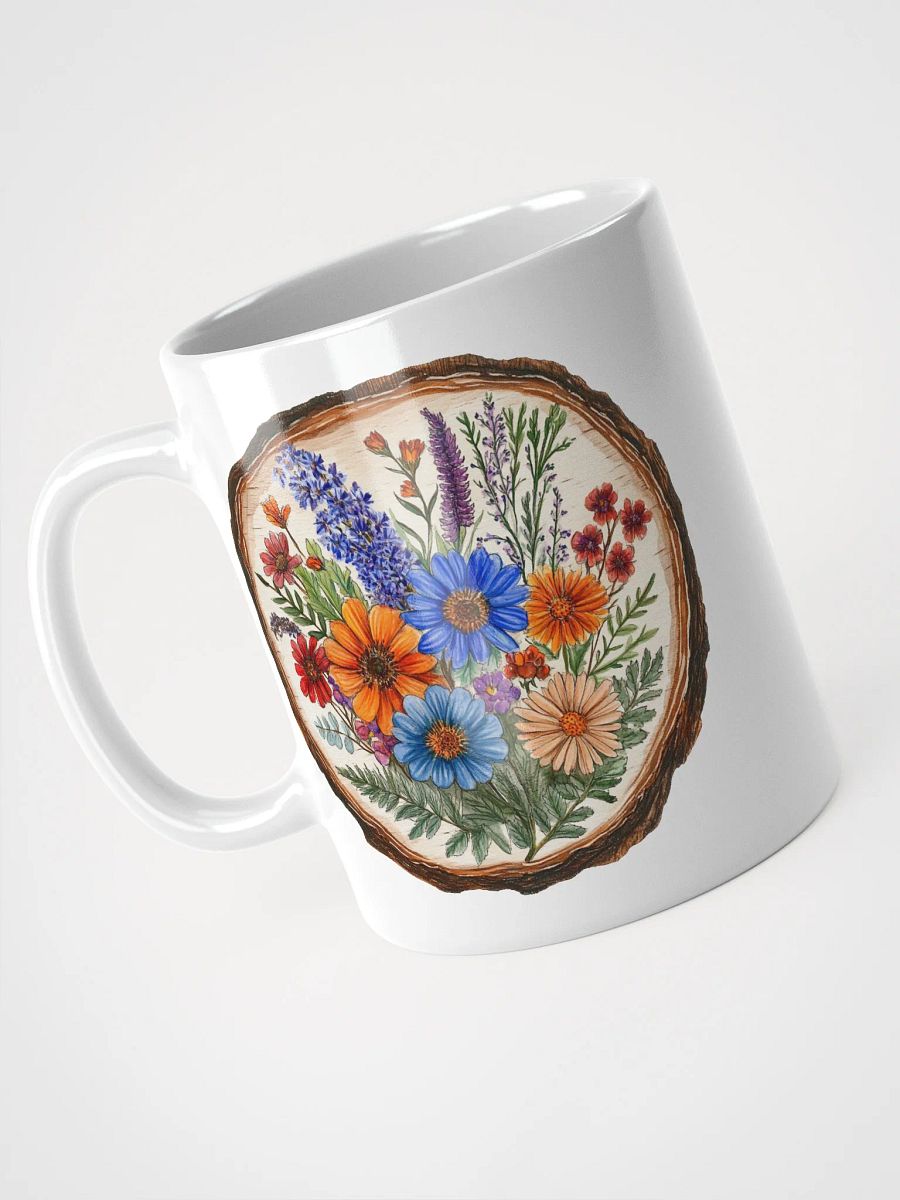 Beautiful Wildflower Round Wood Art Mug product image (3)