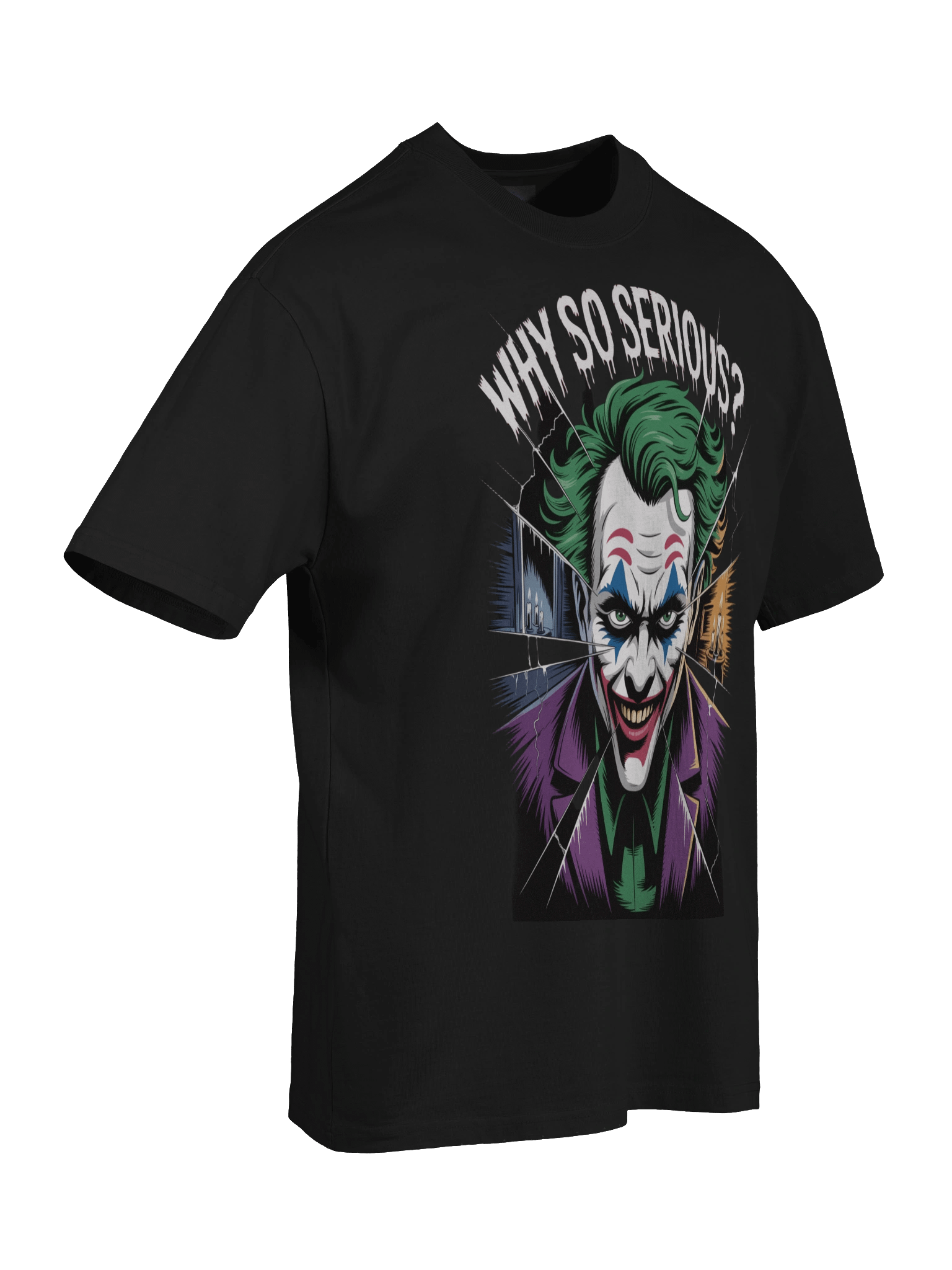 Joker 'Why So Serious?' Shattered Veil Oversized Faded T-Shirt product image (8)