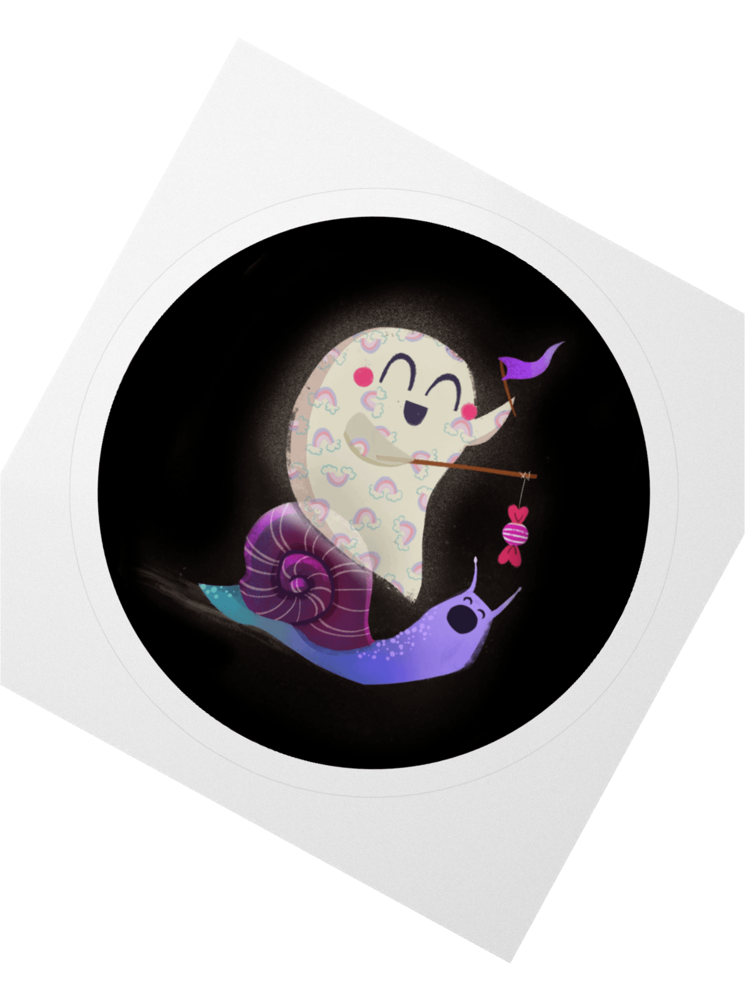 Little Ghost & the Snail Race - Vinyl Sticker product image (1)