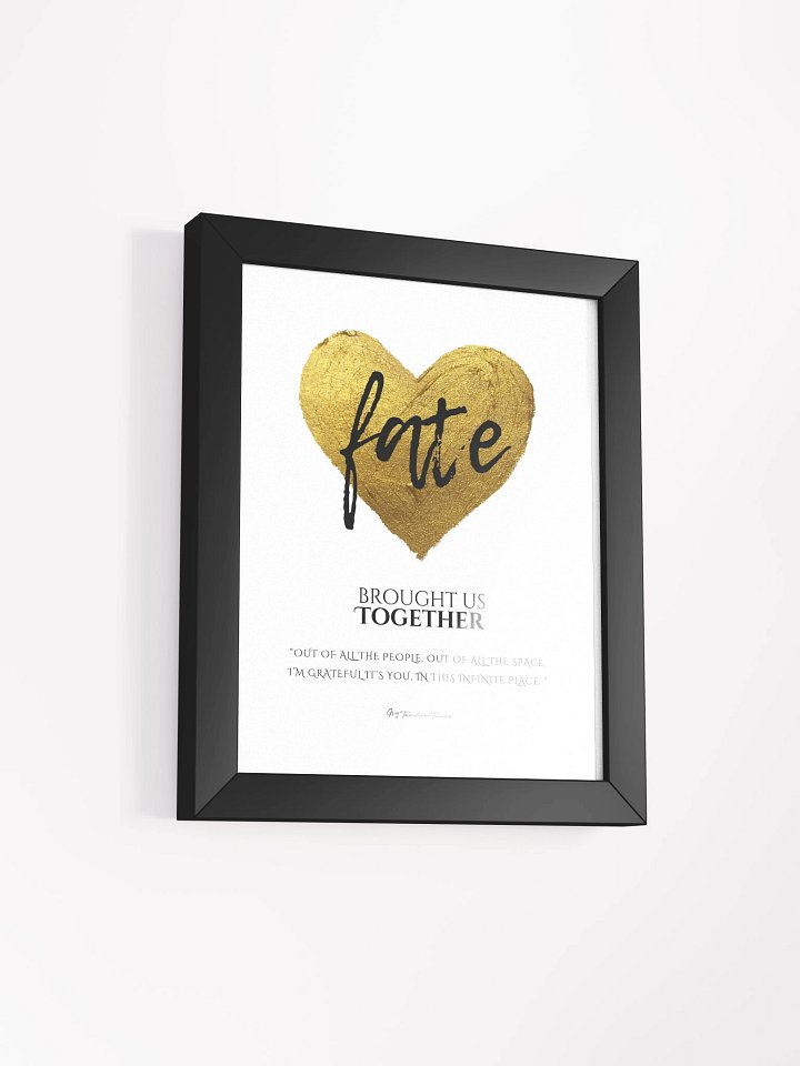 FATE BROUGHT US TOGETHER with Golden Heart - Lyric Lines Poster withn Black Frame product image (2)