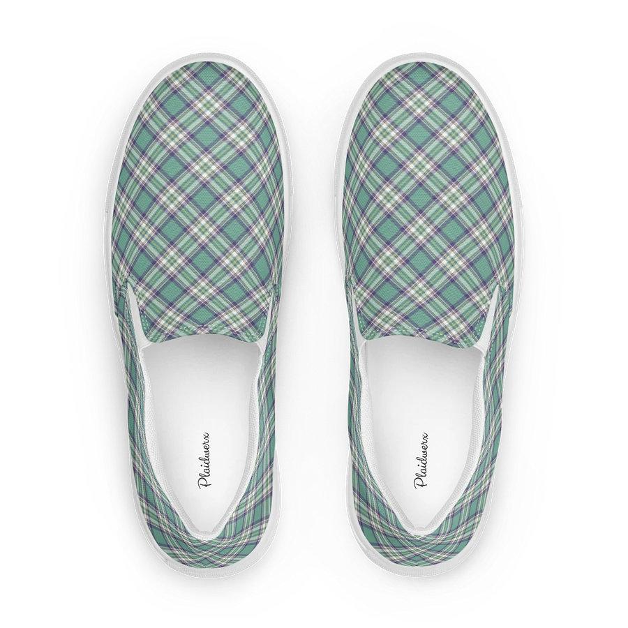 Light Green, Purple, and Yellow Plaid Women's Slip-On Shoes product image (1)