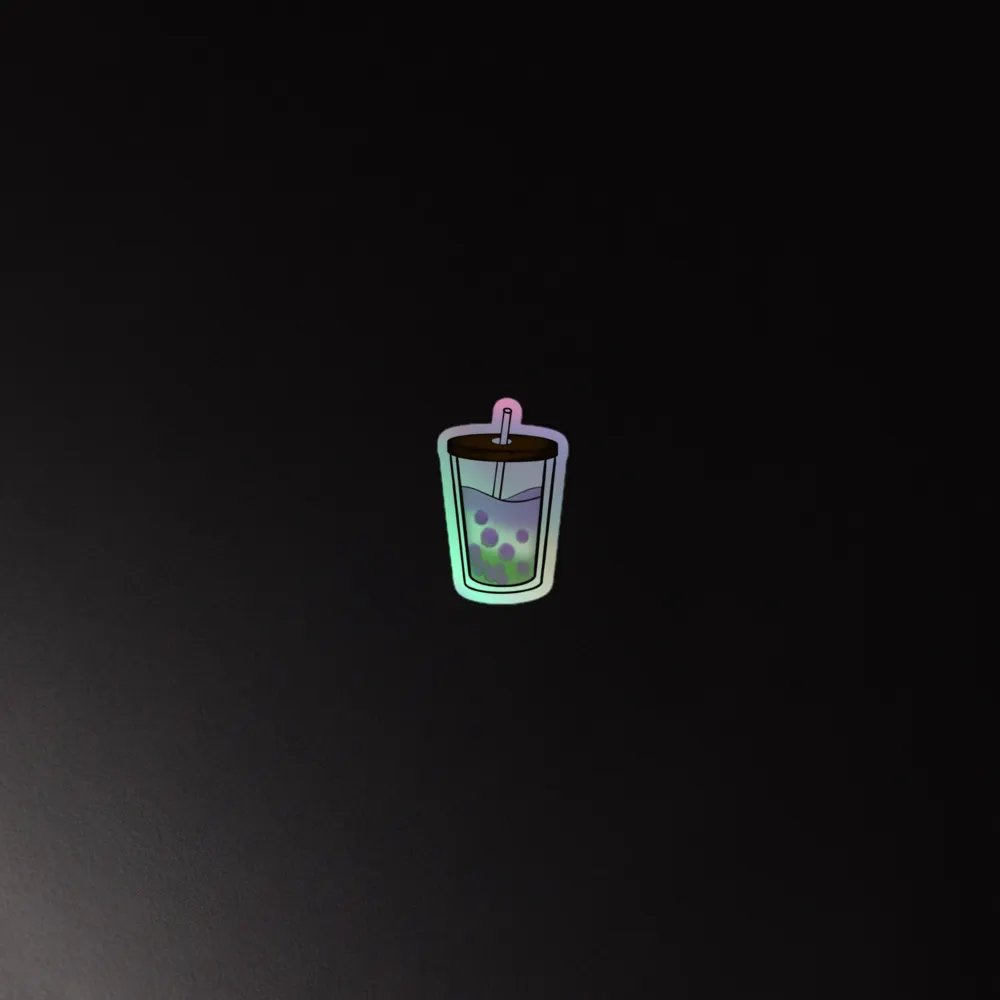 Genderqueer Pride Boba Tea - Holographic Sticker Sheet product image (1)