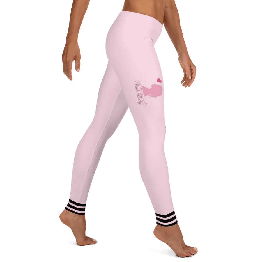 All-Over Print Leggings-Backfill Pig pink colour with Pink Lady design black stripes product image (6)