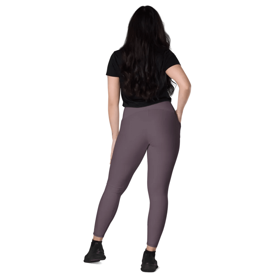 Plain Mauve Soft Summer Women's High Waisted Premium Crossover Leggings with Pockets by Treasure Pie product image (8)