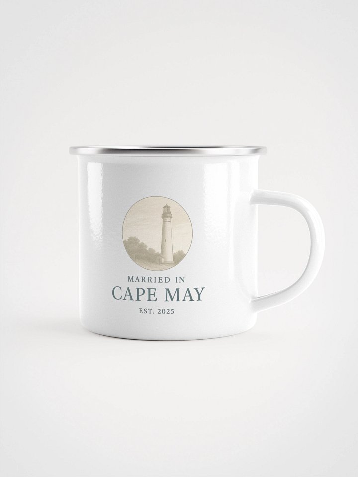 Cape May NJ "EST. 2025" Enamel Wedding Mug product image (1)