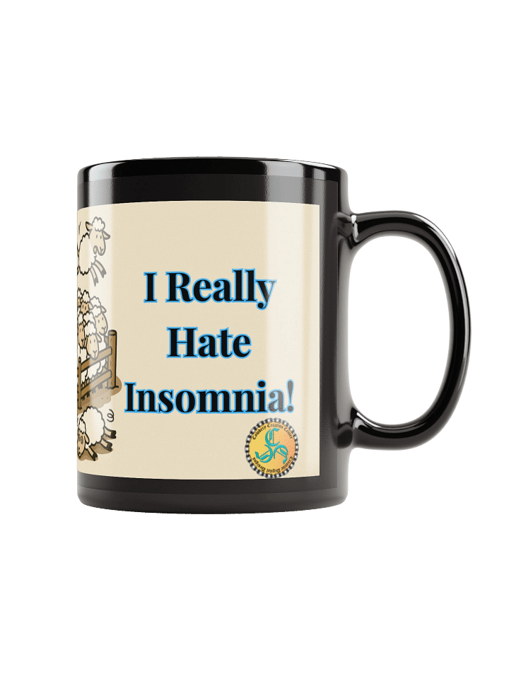 I Really Hate Insomnia (Both) Glossy Black Mug product image (1)