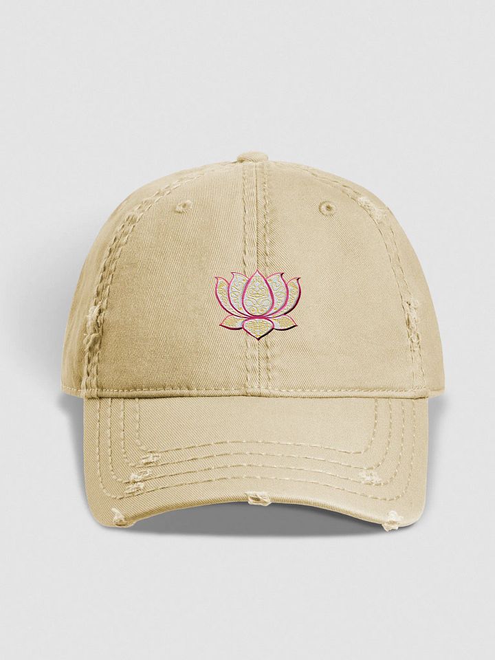 Lotus Bloom Distressed Dad Hat product image (1)