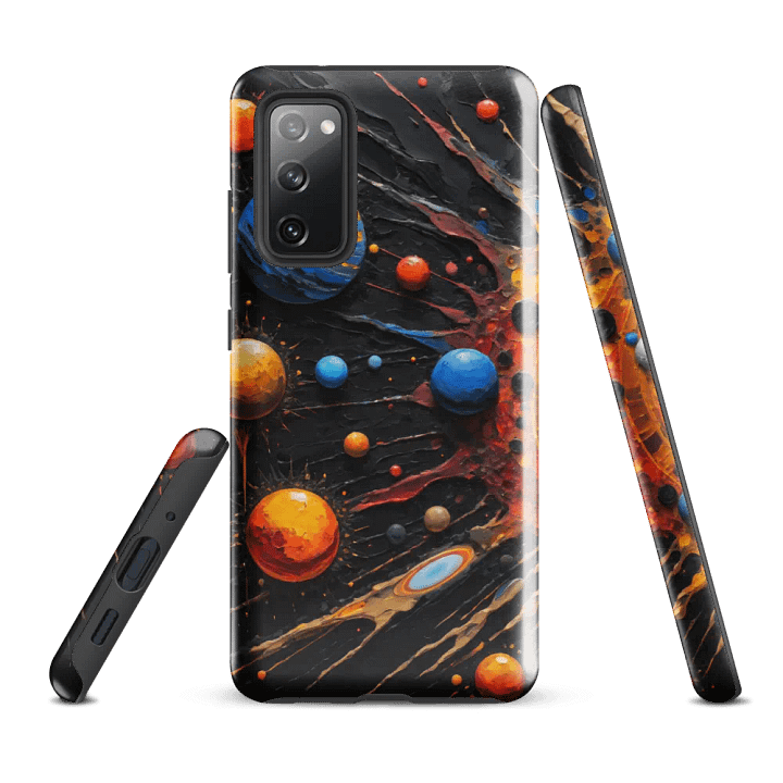Tough Phone Case for Samsung® - Abstract Palette Knife Oil Painting of a Solar System product image (1)