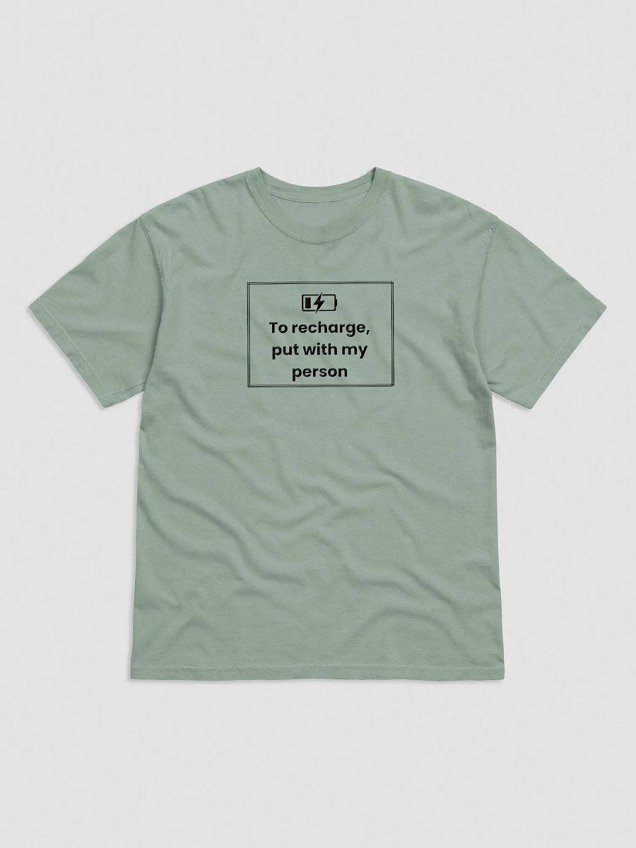 Embroidered T-Shirt - To Recharge, Put with my person - Black product image (12)