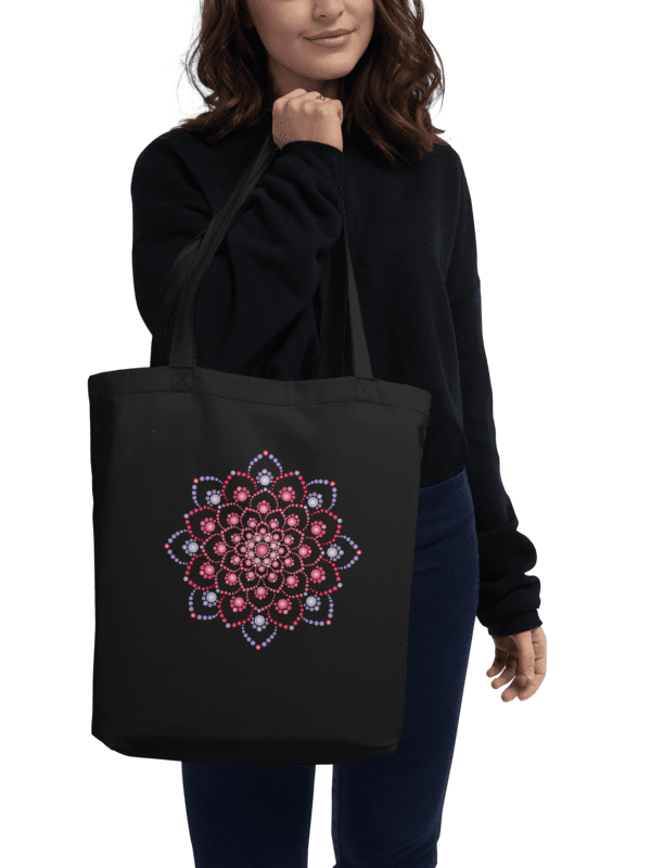 Purple and Pink Dot Mandala Eco-Friendly Organic Tote Bag product image (1)