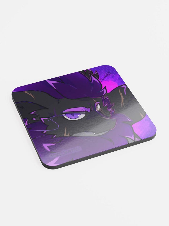 "Scruffy Wolf" Nardoragon Glossed Cork Coaster Set product image (2)