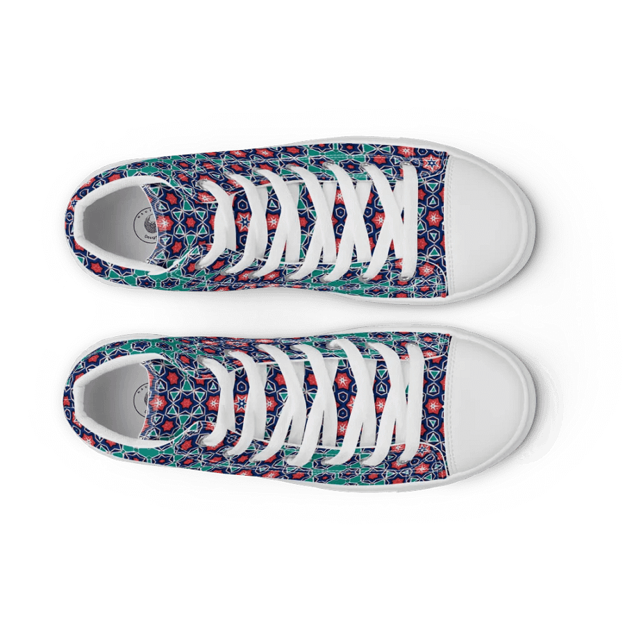 Symmetry Chic: Geometric High Top Canvas Shoes product image (10)