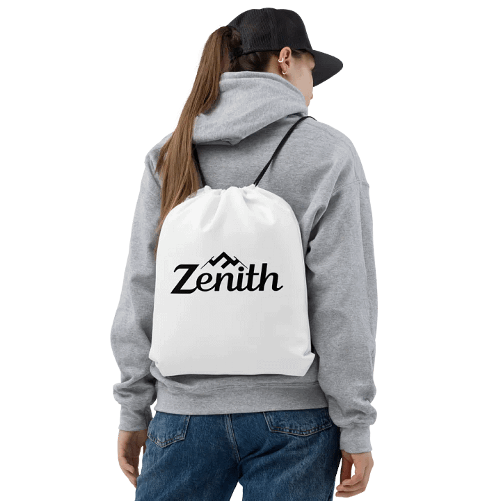 White Zenith Blank Canvas Drawstring Bag product image (2)
