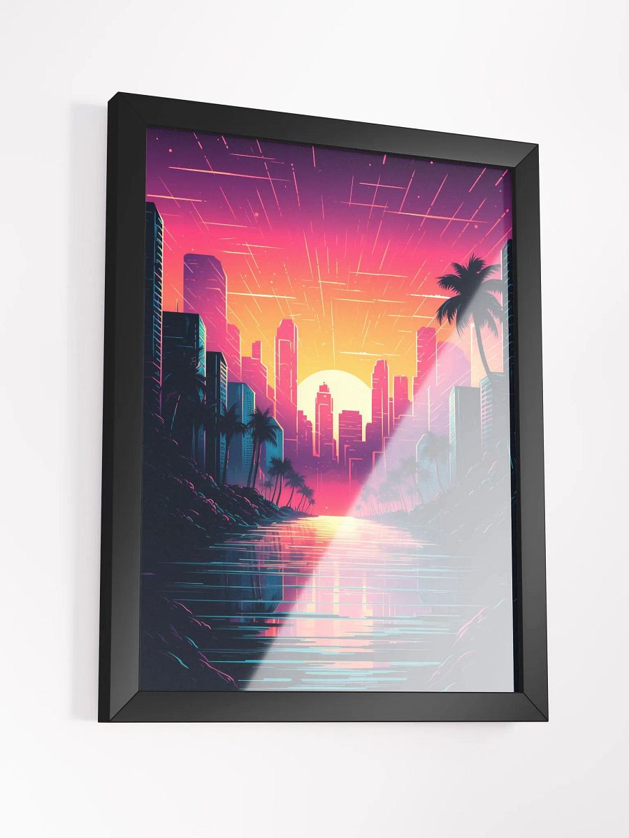 city retro wave framed print product image (9)