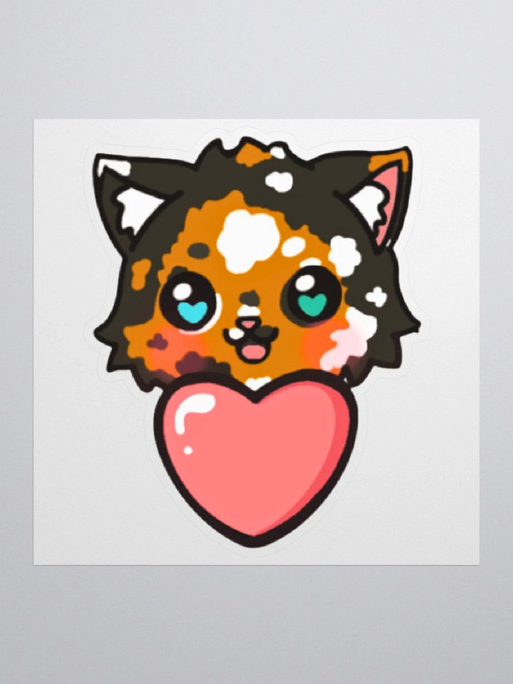 Kawaii Cat Hand-drawn Heart Sticker Set product image (1)