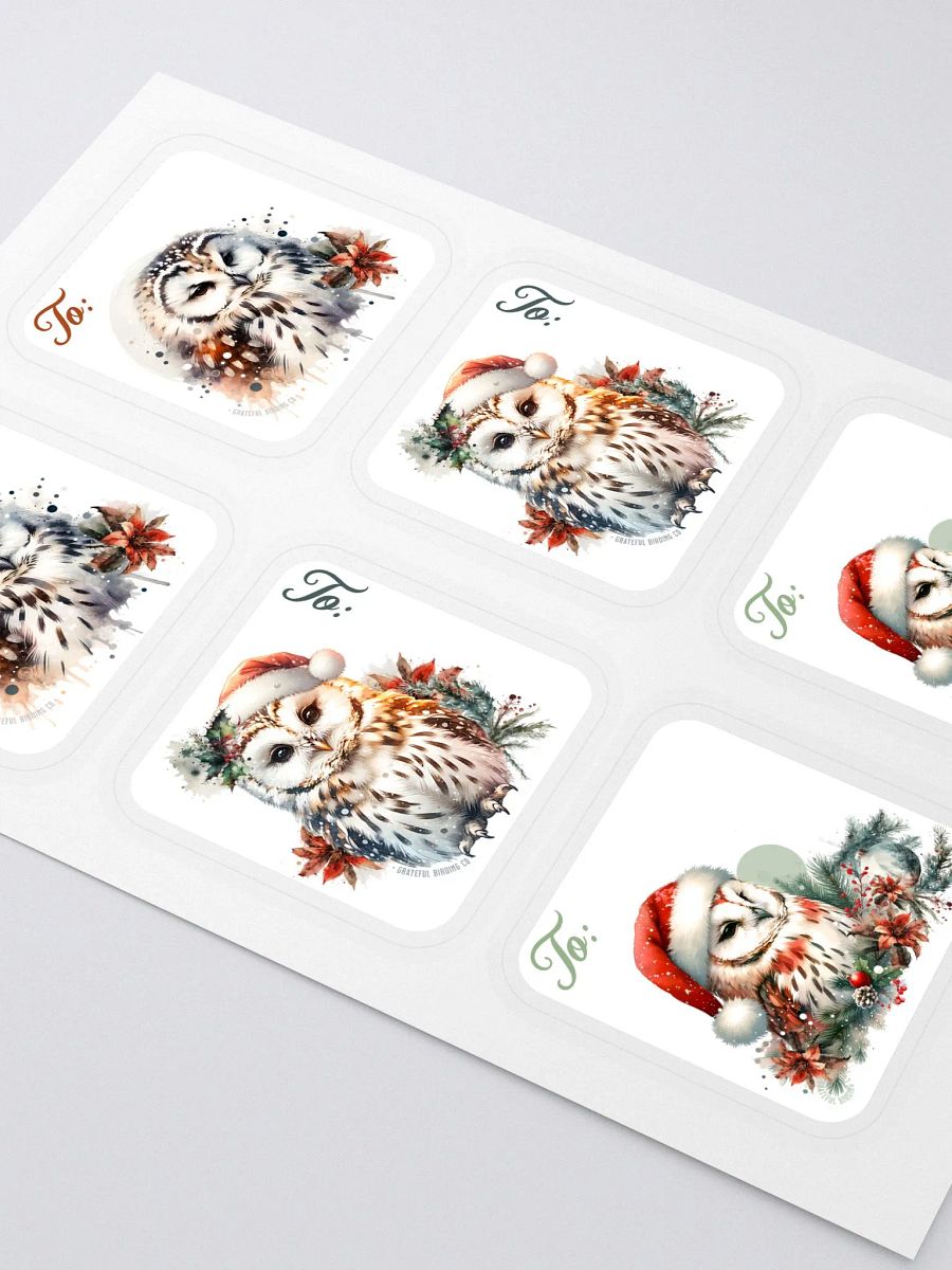 Holiday Owl Gift Labels - Set of 6 product image (2)