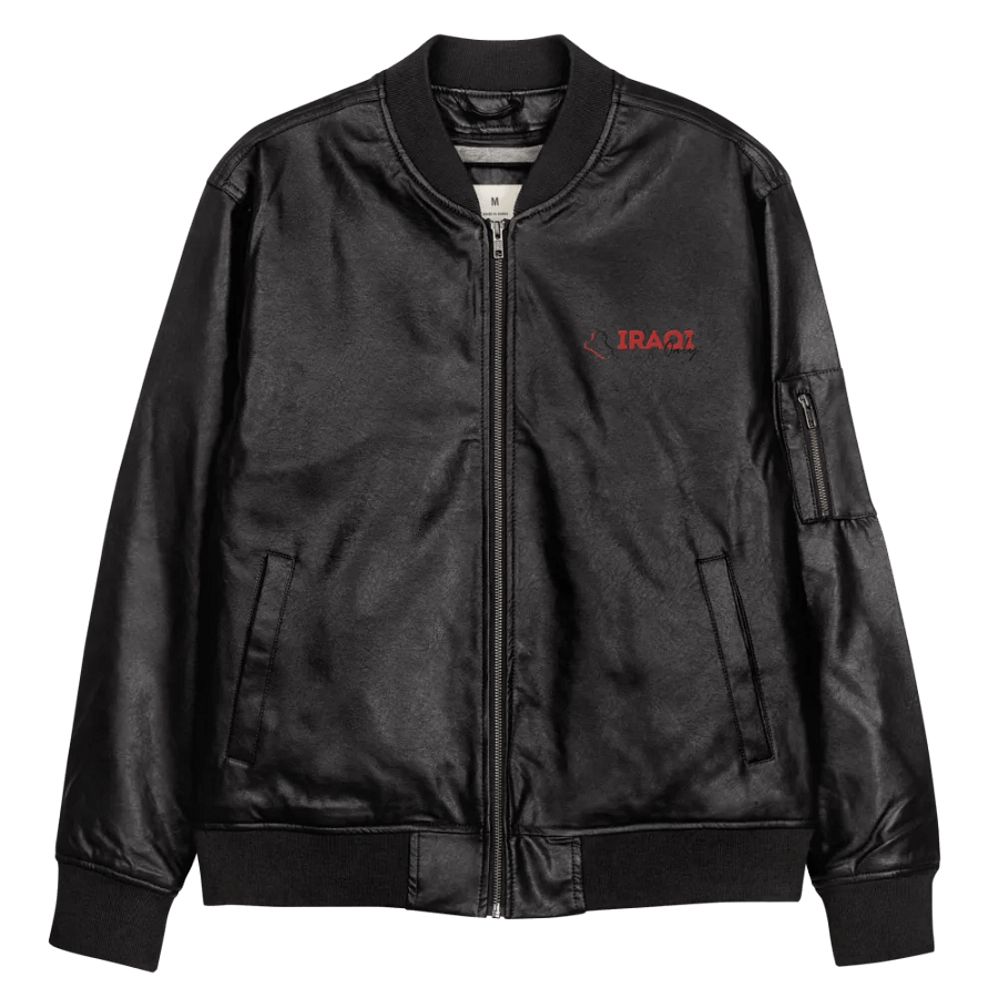 Iraqi Only + Iraq Map outline PU Leather Jacket product image (12)