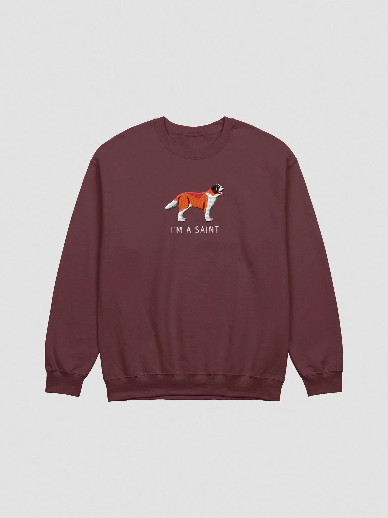 I'm a Saint Sweatshirt (Embroidered) of a Saint Bernard(Red) product image (4)