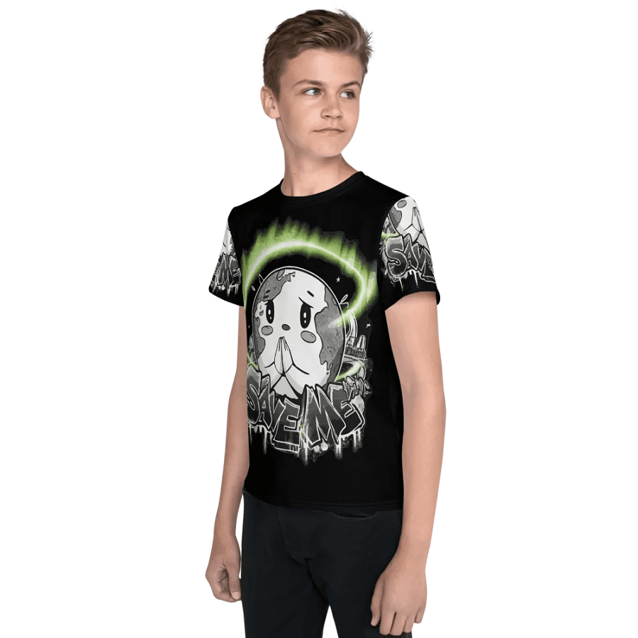 Save Me Youth Crew Neck T-Shirt | Eco-Friendly Style for Young Activists product image (5)