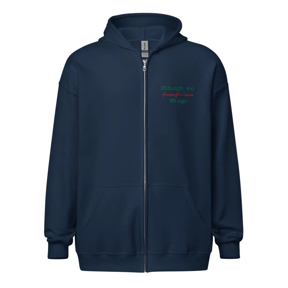 Mayo/Maigh Eo, Orthodox style Ogham embroidered Zip Hoodie product image (1)