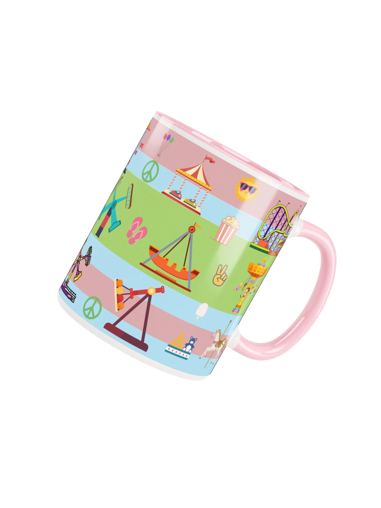 Pastel Park Vibes Mug – Roller Coaster & Carnival Ride Ceramic Cup for Theme Park Fans product image (15)