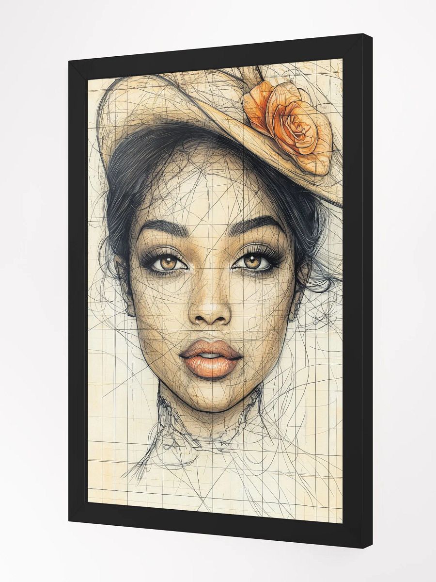 Vintage Muse: Elegant Portrait Art Print with a Touch of Retro Charm product image (2)