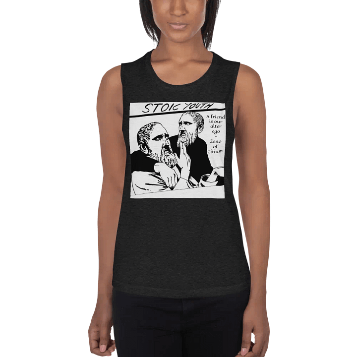 Stoic Youth Zeno of Citium quote Bella+Canvas Women's Flowy Muscle Tank product image (1)