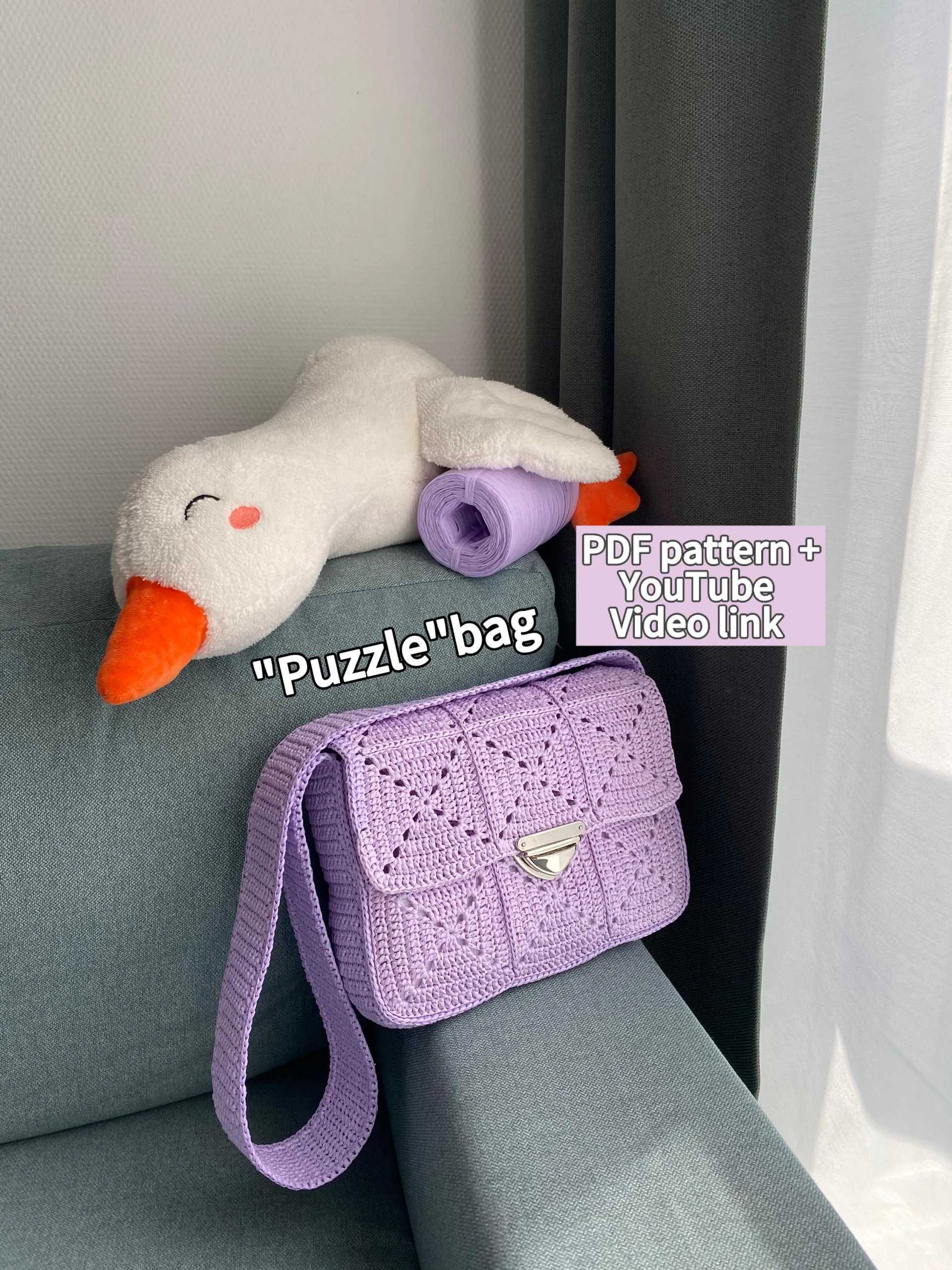 Crochet Pattern Puzzle Bag (PDF Pattern and YT English Video Tutorial) product image (1)
