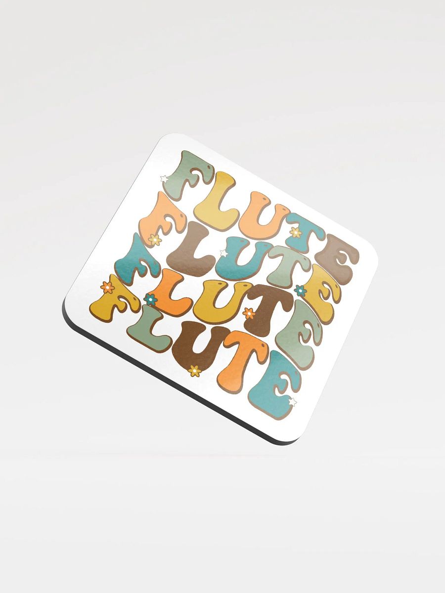 Groovy Wavy Flute Cork Coaster Retro and White product image (1)