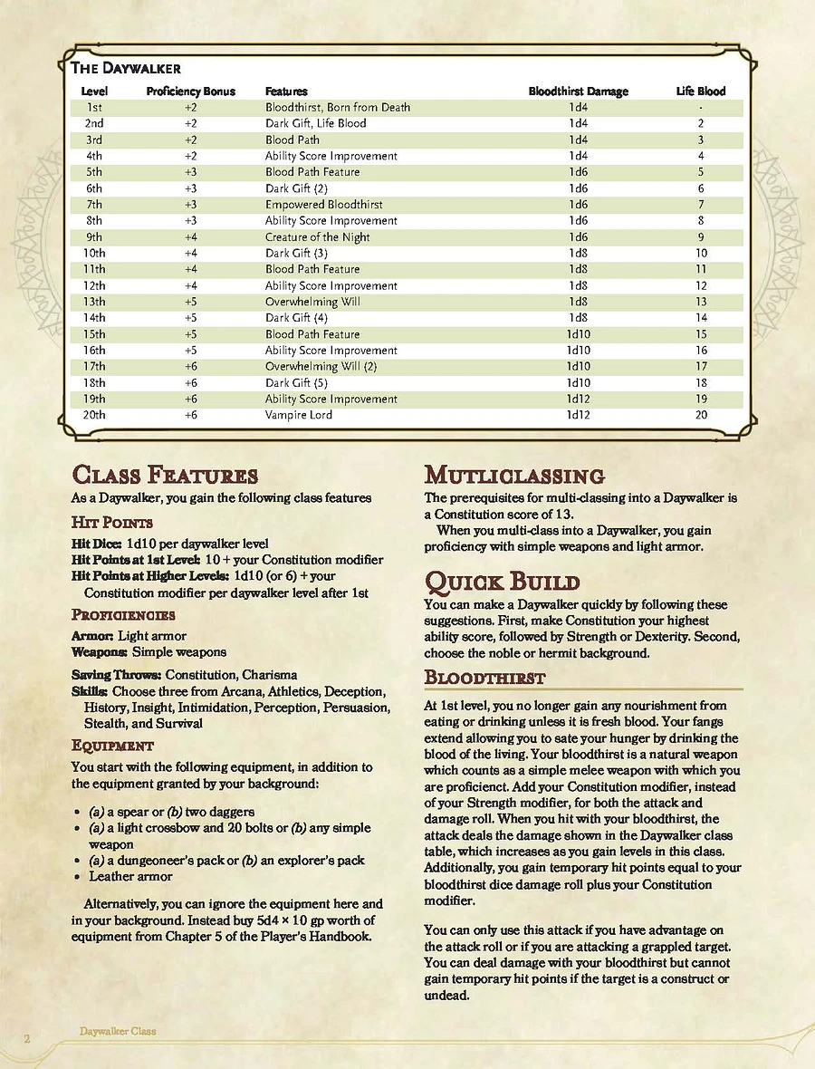Daywalker 5E Class (PDF) product image (2)