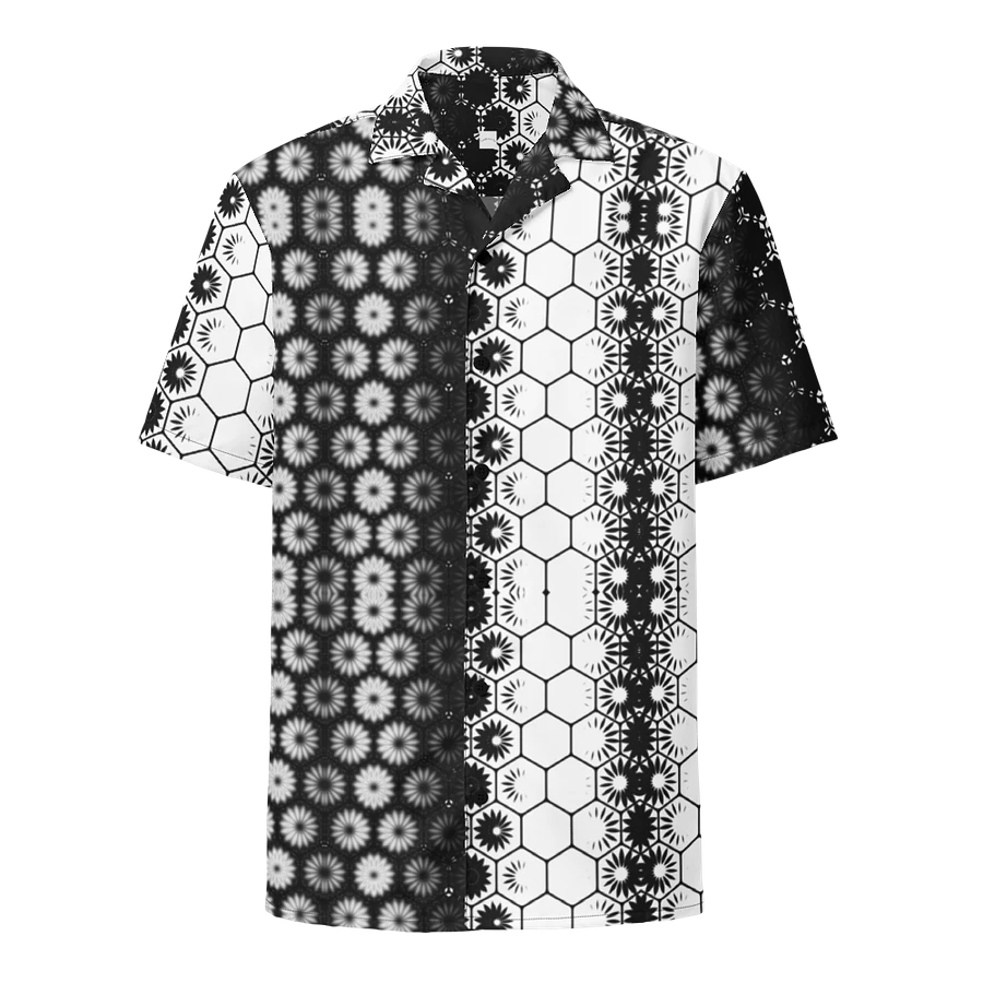 Button Up, Hawaiian Style, Black and White, Shirt product image (1)