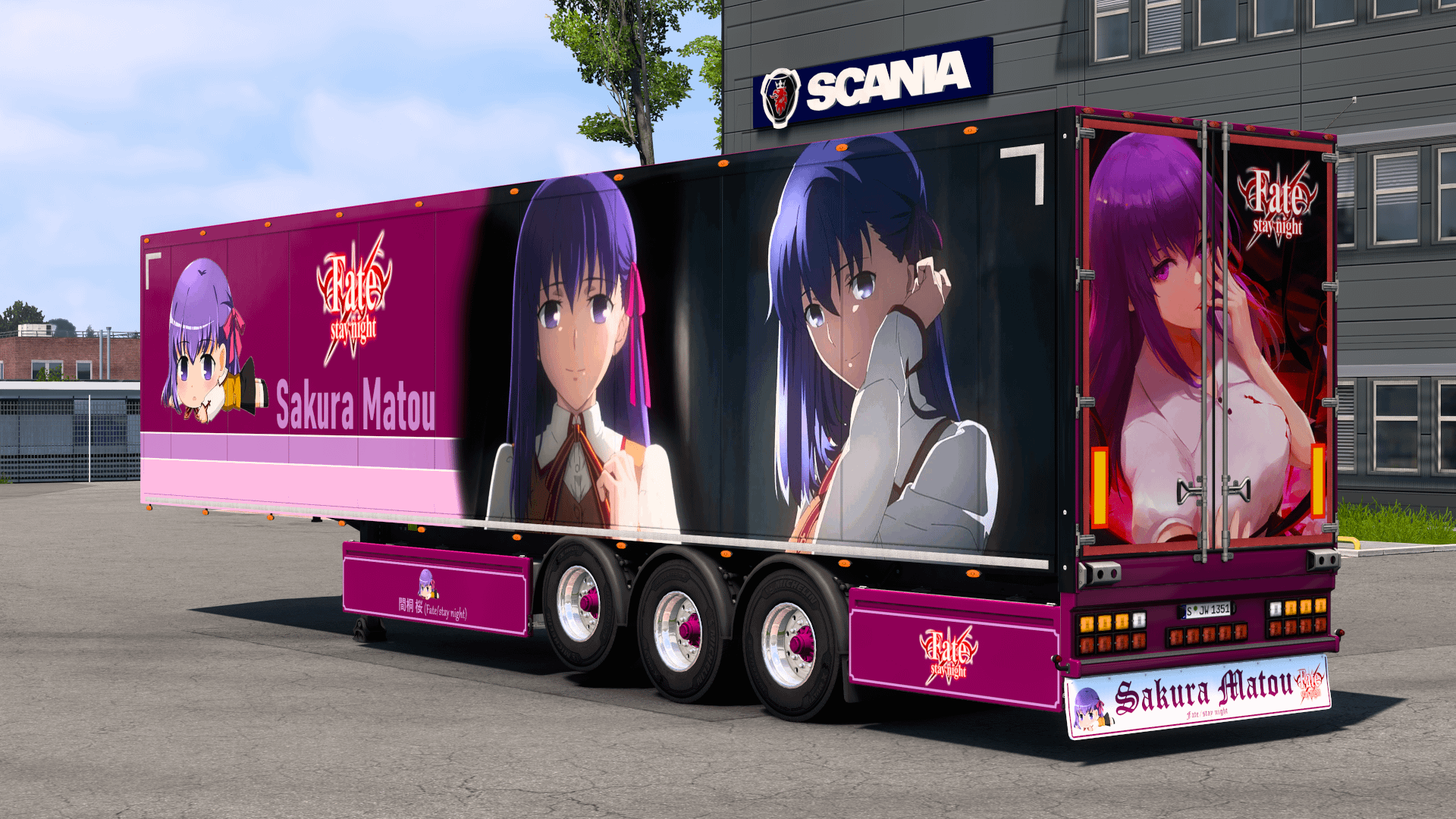 [ETS2] SCS Box Trailer Sakura Matou - Fate/stay night Skin product image (1)