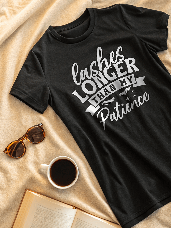 Lashes Longer Than My Patience Women's Black T-Shirt product image (2)